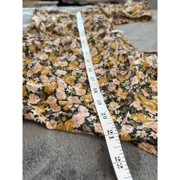 American Eagle Women's Off-Shoulder Floral Bohemian Blouse XXL Yellow Cropped - Picture 9 of 9